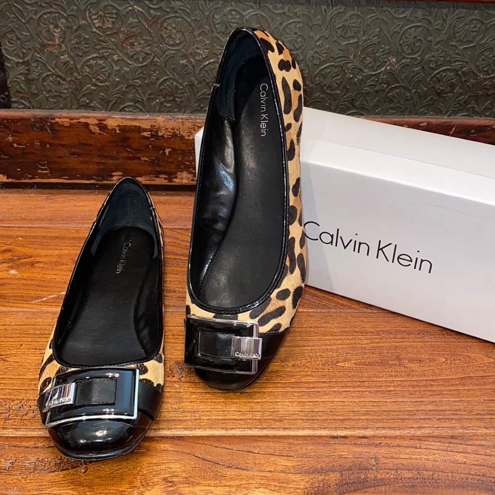 Calvin Klein Leopard Flats